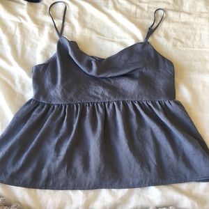 Satin cowl neck tank top